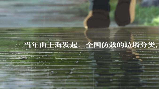 当年由上海发起，全国仿效的垃圾分类，现在为什么没人搞了？